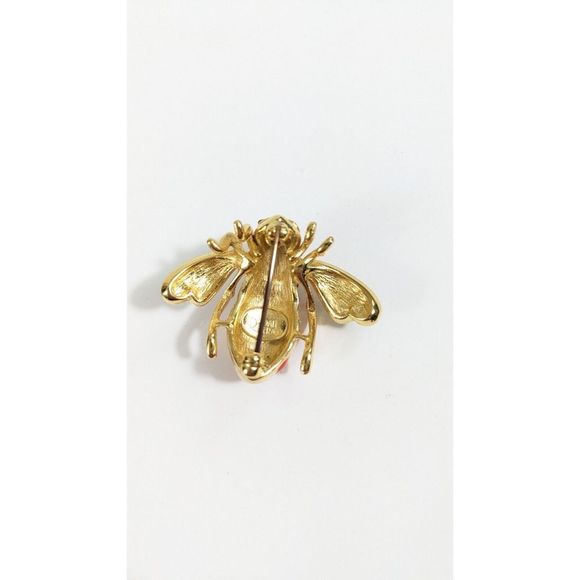 Joan Rivers Patriotic God Bless America Bee Pin Brooch Red White Blue USA Bow - Picture 8 of 11